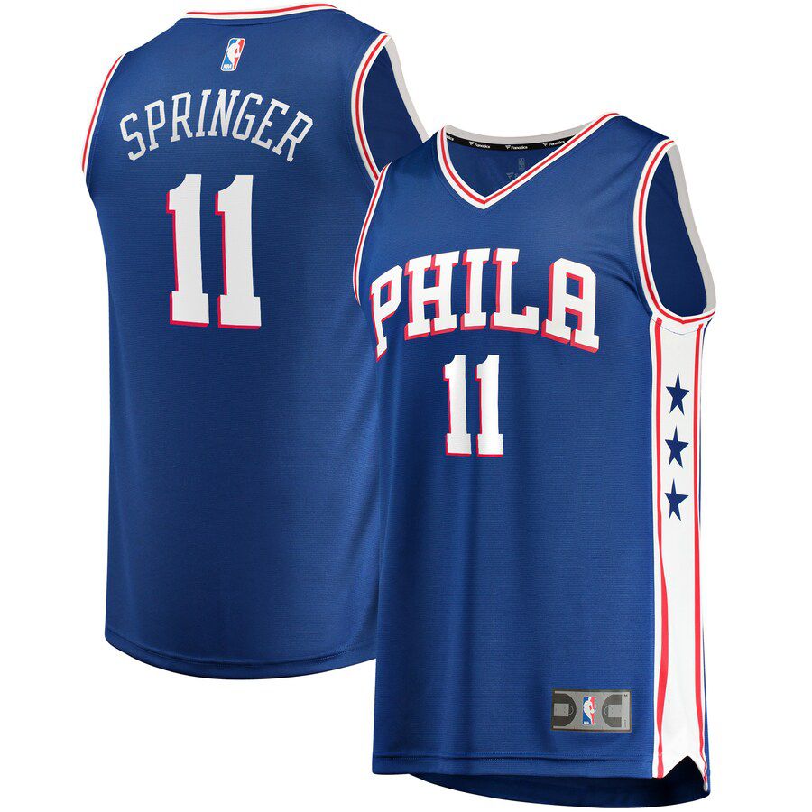 Men Philadelphia 76ers #11 Jaden Springer Fanatics Branded Royal Draft First Round Pick Fast Break Replica NBA Jersey->philadelphia 76ers->NBA Jersey